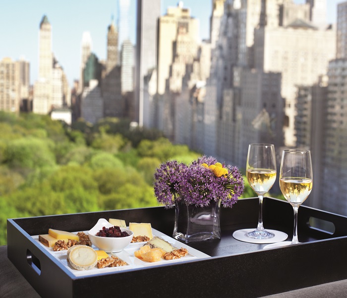 In Room Dining overlooking Central Park